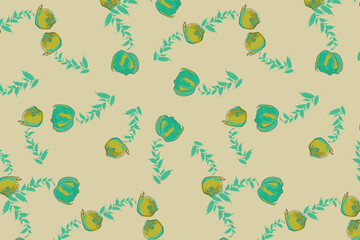 A calming, Japanese-inspired floral line pattern using freeform Botanical Leaves  and airy spacing, ideal for spa packaging, incense branding, and calming textiles.