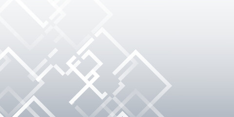 Naklejka premium Modern white gray abstract background creative design. abstract light silver vector, banner, web, squares texture
