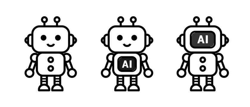 ロボット、 AIロボットのイラスト
