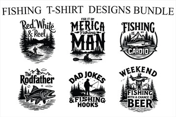 Fototapeta premium fishing t shirt designs bundle 