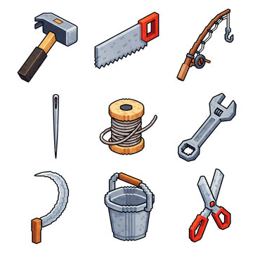 Voxel Tools Icon Set: Pixel Art Game Assets