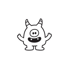 Cute cartoon monster vector illustration drawing design 
