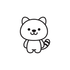 Fototapeta premium Cute baby dog drawing vector illustration for kids coloring book design art