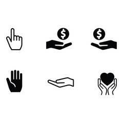 Icons for Hands and Gesture Symbols