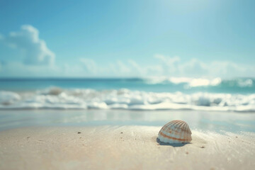 Blur beach summer abstract background. Generative ai.