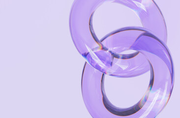 3d Glass fluid abstract shape, futuristic modern banner design, liquid purple stylized background illustration