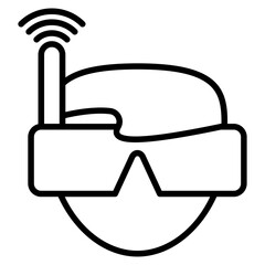 Obraz premium Virtual Reality line icon