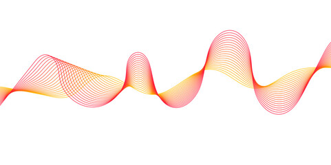 Abstract yellow and red wavy lines and geometric design and modern grid background. 
