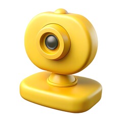Modern yellow webcam illustration suitable for web communication and online collaboration