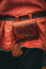 leather belt purse mediaeval viking accessory 