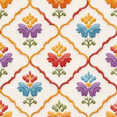Vintage Decorative Grunge Pattern with Indian and Moroccan Influences in Seamless Design