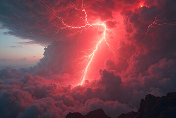 lightning in the mountains