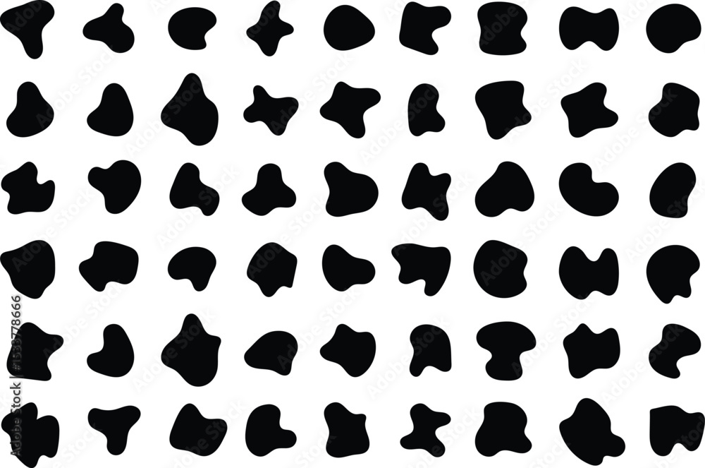 Aufkleber abstract black blob shapes arrangement on white background for design elements