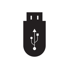 USB icon vector. Flash Drive icon symbol isolated on white background.