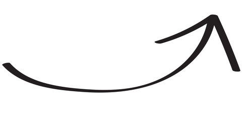 Hand-drawn brush stroke arrows. Thin arrow marker isolated png scribble hand draw. Hand drawn arrow made with marker. Marked arrow isolated on the background. Eps 10