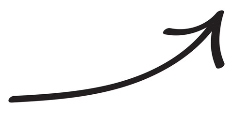 Hand-drawn brush stroke arrows. Thin arrow marker isolated png scribble hand draw. Hand drawn arrow made with marker. Marked arrow isolated on the background. Eps 10