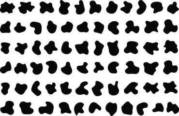 Fototapeta premium A repeating pattern of abstract black shapes on a white background for creative designs