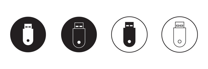 Usb icon set. Usb icon logo design. Flash disk sign and symbol. flash drive sign. Usb stick icon simple vector symbol
