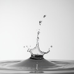 Water drop splash crown isolated on white background