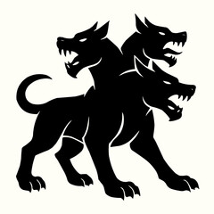 Wild animal black wolf vector silhouette illustration
