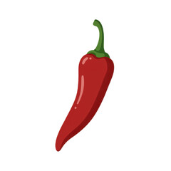 Vibrant red chili pepper isolated on a clean background, ideal for culinary designs