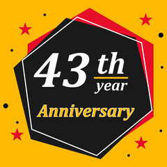 43th Year Anniversary Celebration Badge Design