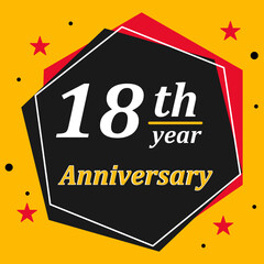 18th Year Anniversary Celebration Badge Design