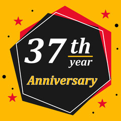 37th Year Anniversary Celebration Badge Design
