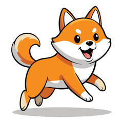 Obraz premium Shiba Inu doing a playful 