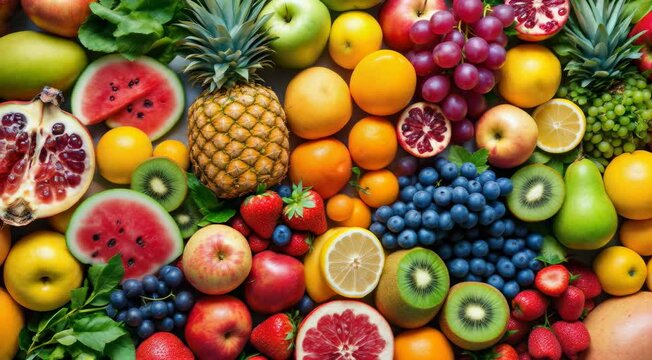 Vibrant assortment of fresh fruits background image