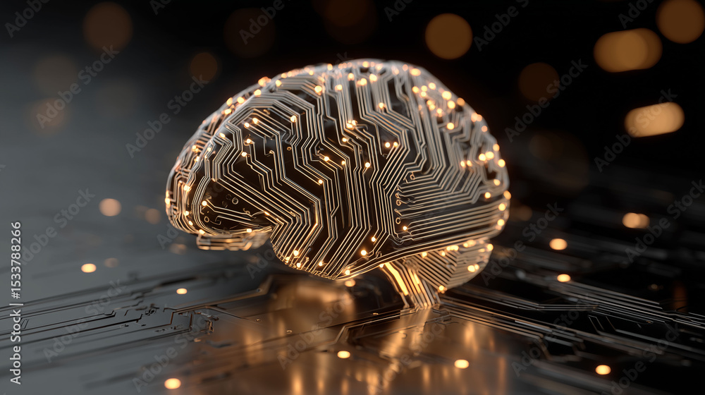 Poster abstract neural network, futuristic ai technology background