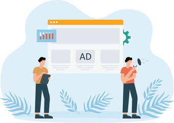 Ad Marketing,Programmatic Advertising digital strategy. Cross-device ads for targeted audiences
