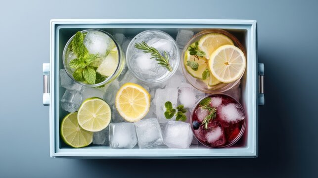 iced drinks various lemonades