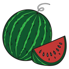 Watermelon fruit clipart icon  set vector 