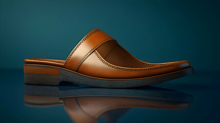 Elegant Brown Leather Sandal 3D Model Render