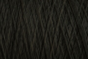 dark grey macro texture of linen threads on the background, gray macro texture of threads