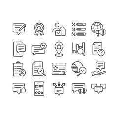 set of survey icons, feedback, review
