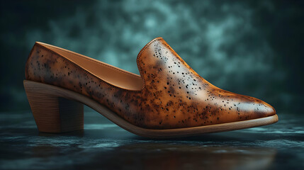 Elegant Brown Leather Women's High Heel Shoe 3D Illustration