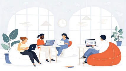 Diverse Team of Developers Collaborating in Cowork Space