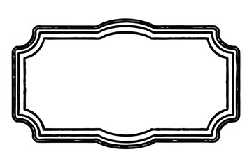 Elegant black and white vintage frame with decorative ornate brushstroke borders and blank space