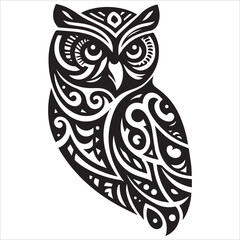 Fototapeta premium Tribal Owl Silhouette Vector