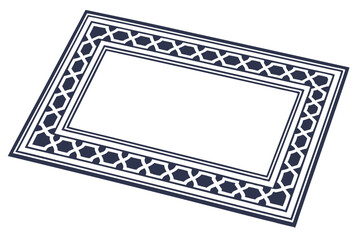 Elegant geometric rectangular frame with decorative ornamental border in dark blue