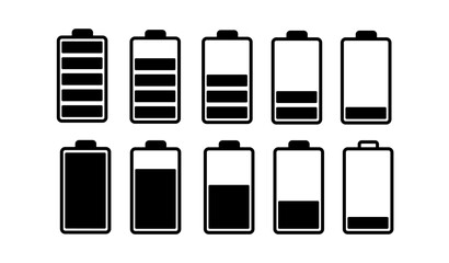 battery icon. battery charge icon set