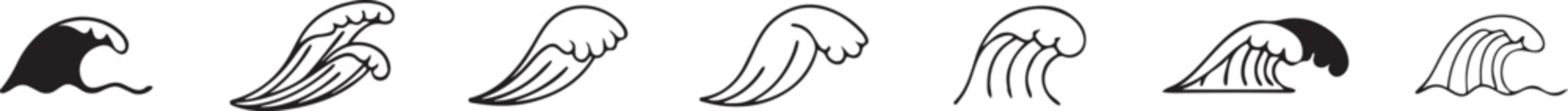 Abstract Water Wave Icons.