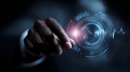 Futuristic virtual dashboard displaying predictive consumer behavior trends