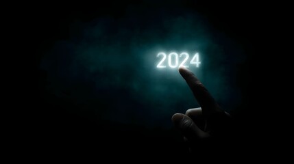 Touching the glowing 2024 switch in the dark