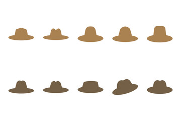 Casual Hat Icon Set Design