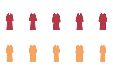 Long  Clothes Icon Set Design