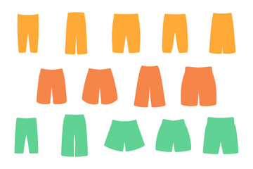 Shorts Silhouette Icon Set Design
