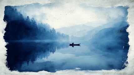 Fototapeta premium Mystical moose in the mist, serene wildlife encounter on misty lake misty